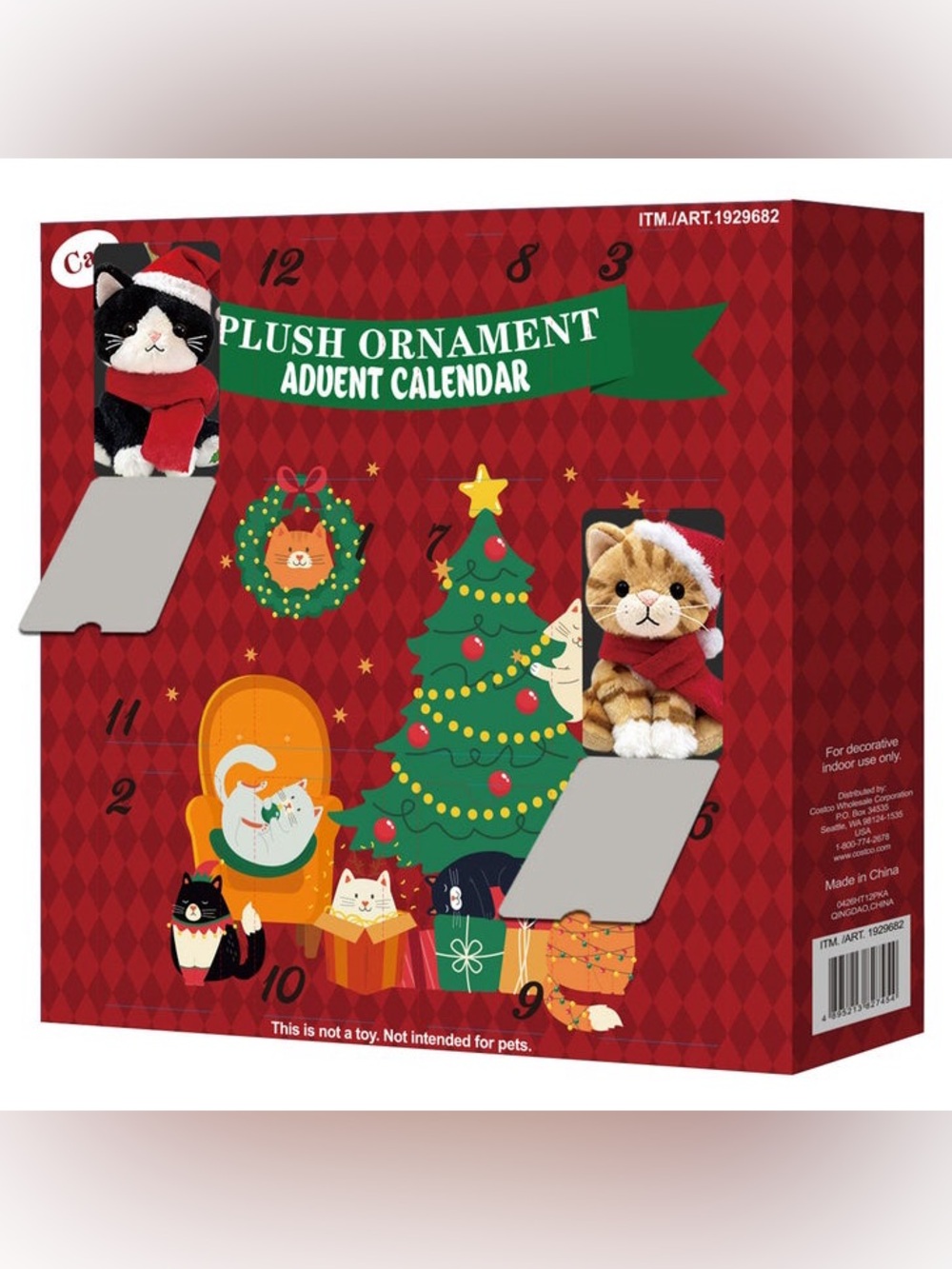 Cat plush ornament advent calendar